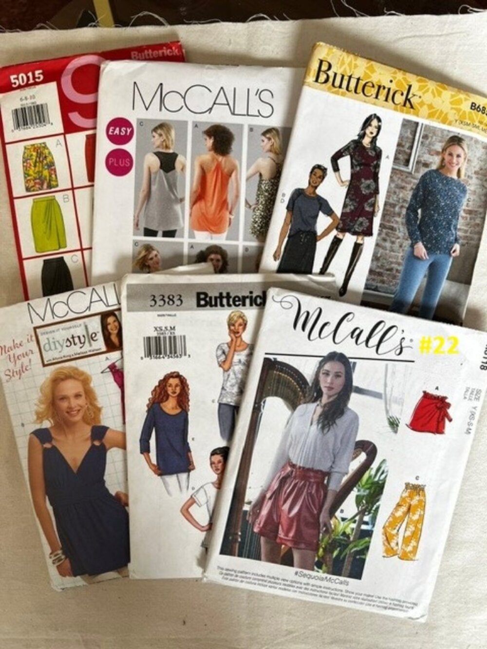 Vintage/Older Tops/Bottoms Sewing Pattern Bundles. Pick one bundle from photos.